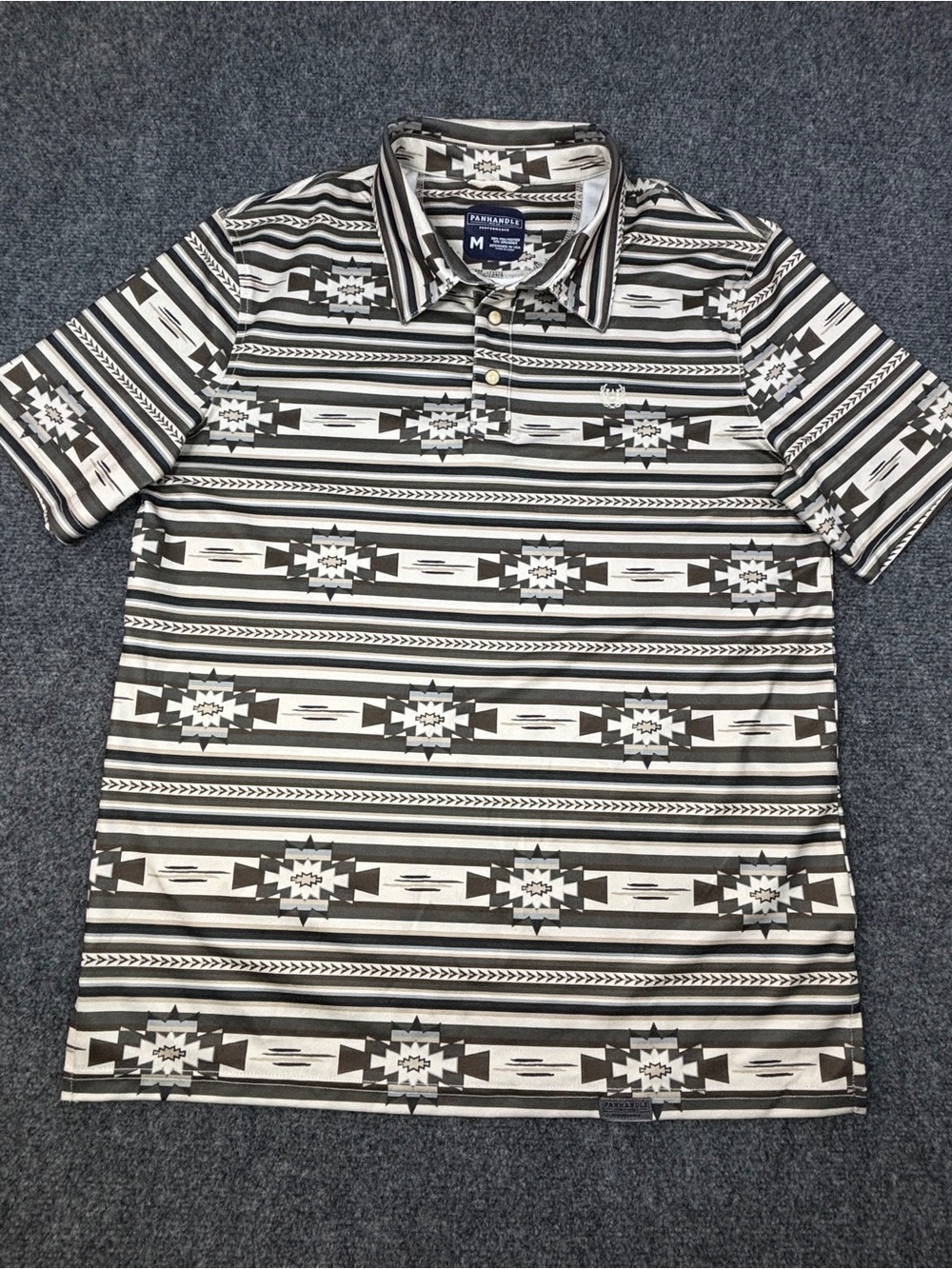 Panhandle Performance men's polo features southwestern design size M